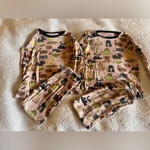Kickee Pants Pink Woodland Animals Long Sleeve Pajama Set - size 5